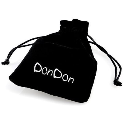 DonDon Collar de Caucho 50 cm y Colgante Yin Yang-Tabla de Surf de Acero Inoxidable para Hombres en Bolsa de Terciopelo de Color Negro