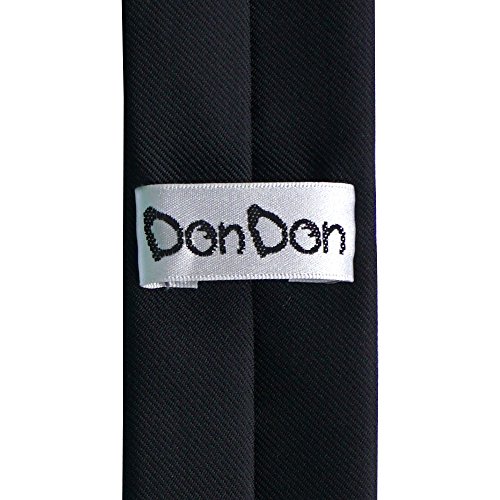 DonDon Corbata de cuadros de algodón para hombres de 6 cm - marfil blanco negro