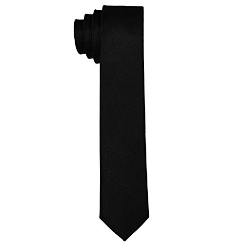 DonDon Corbata estrecha 5 cm de color negro - hecho a mano