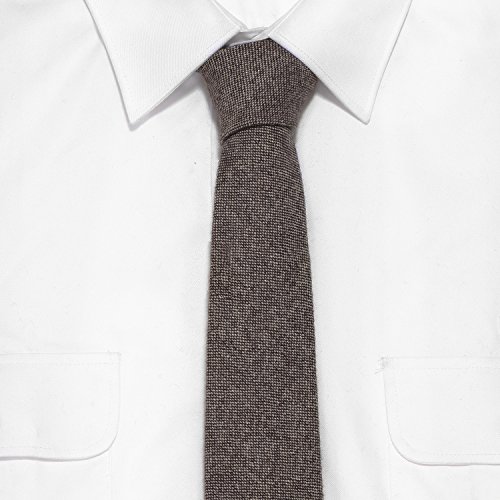 DonDon Corbata estrecha de algodón para hombres de 6 cm - marrón claro