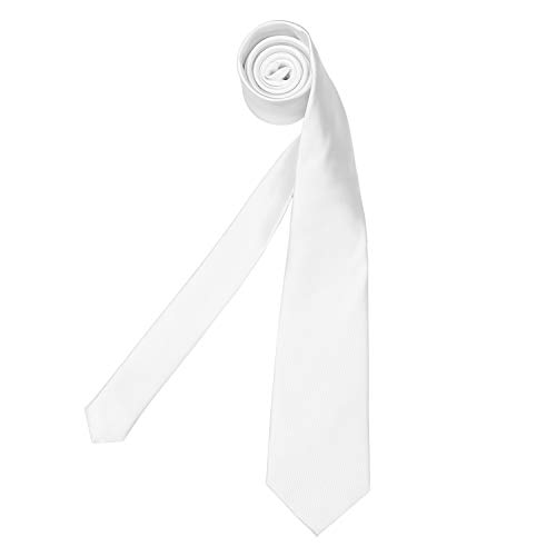 DonDon hombres corbata 7 cm business professional classica hecho a mano blanco para la oficina o eventos festivos