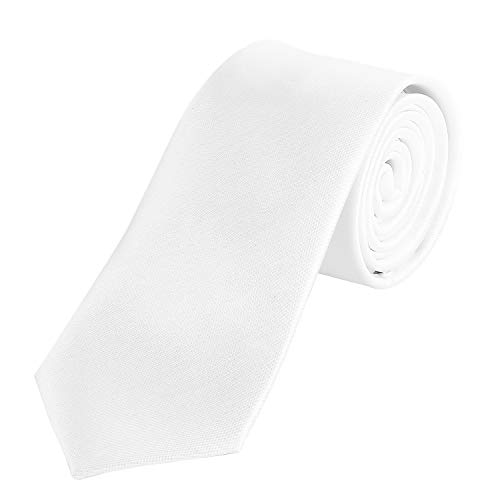DonDon hombres corbata 7 cm business professional classica hecho a mano blanco para la oficina o eventos festivos