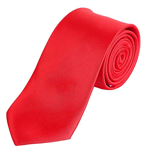 DonDon hombres corbata 7 cm business professional classica hecho a mano rojo para la oficina o eventos festivos