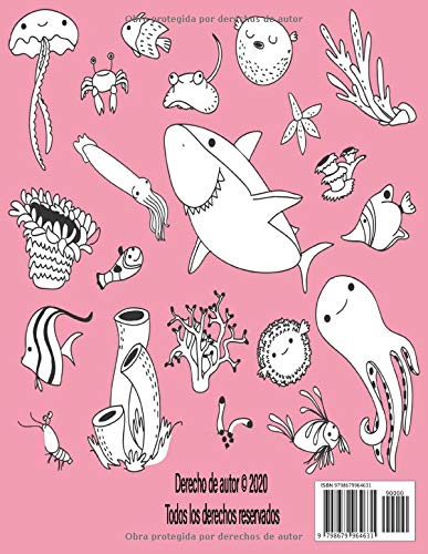 Doodle Libro para colorear niños: Patrones lindos y juguetones para colorear libro para niños Edades 6-8, 8-12 / 50 diseños adorables: cerdo, caballo, sándwich, bola, plátano, aves, peces