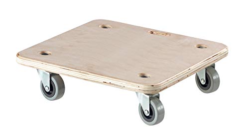Dörner & Helmer 290624 - Carrito de transporte (200 kg, 4 ruedas de goma de 50 mm, madera, rectangular)