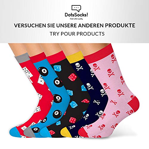 DOTS Divertidos, coloridos, estampados, divertidos par de calcetines de algodón - para mujeres, hombres y niños - divertidos calcetines unisex como regalo