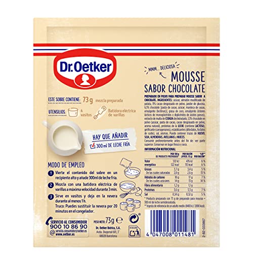 Dr. Oetker preparado para mousse sabor chocolate caja 73 gr