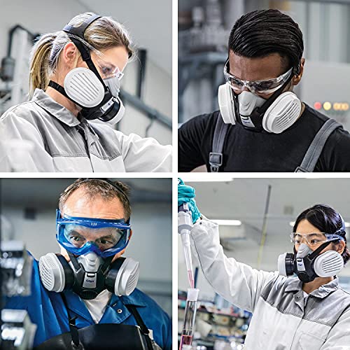 Dräger X-plore 3300 semi máscara + cartuchos de filtros A2 P3 RD | Respirador homologado de seguridad para trabajos de pintura y agricultura frente a fumigantes, insecticidas, tintes