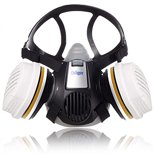Dräger X-plore 3300 semi máscara + cartuchos de filtros A2 P3 RD | Respirador homologado de seguridad para trabajos de pintura y agricultura frente a fumigantes, insecticidas, tintes