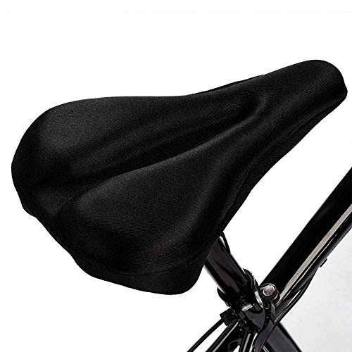 Ducomi Funda para sillín de bicicleta con almohadilla de gel acolchada, ergonómica y suave, para pedalear sin dolor, bicicleta estática, bicicleta de carreras y ciudad, spinning (negro)