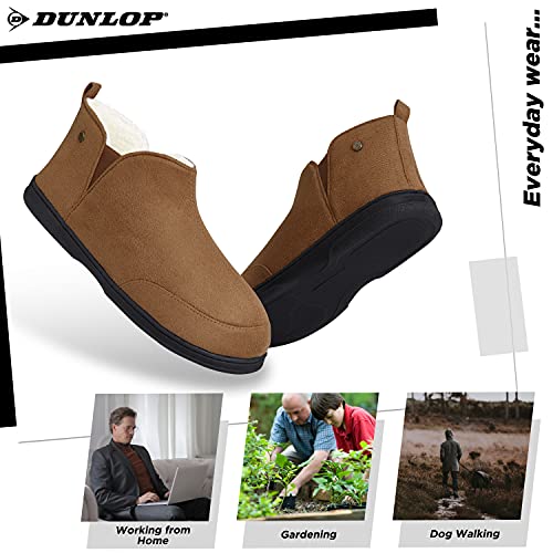 Dunlop Zapatillas Casa Hombre Altas, Pantuflas Hombre De Forro Suave, Zapatillas Hombre Bota Con Suela Antideslizante, Regalos Para Hombres Adolescentes (Marron, 42 EU, numeric_42)