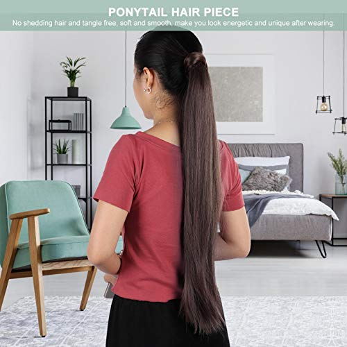 Durable Lady Ponytail Hair Piece Extensión de cabello Ponytail Mujeres Long Straight Party Wedding Birthday Shopping