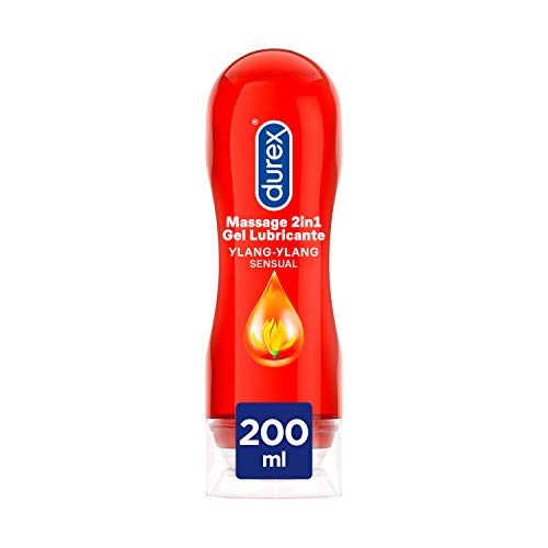 Durex Gel Lubricante Massage 2 en 1 Sensual Gel de Masaje y Lubricante Íntimo con Ylang Ylang - 200 ml