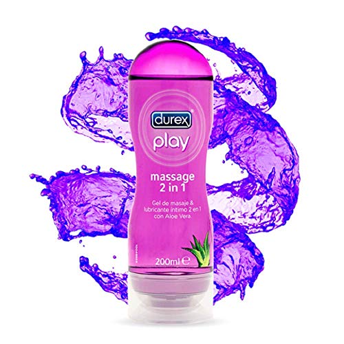 Durex Play Massage 2 en 1 Gel de Masaje Erótico y Lubricante con Aloe Vera 200 ml [Pack 2 Unidades]