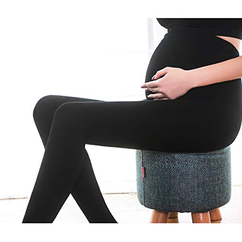 DYLISEA Leggins Premamá Talla Grande en Algodon, Pantalones Premama Ropa de Maternidad Mujer,Pantalones para Embarazadas Negro, Largos Embarazo Ropa Deporte para Mujer (M, m)