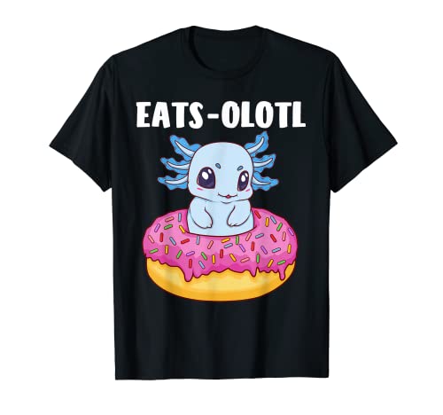 Eats-Olotl - El Donut Comiendo Axolotl para Hombres Niños Niños Camiseta