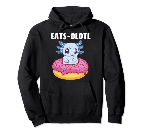 Eats-Olotl - El Donut Comiendo Axolotl para Hombres Niños Niños Sudadera con Capucha