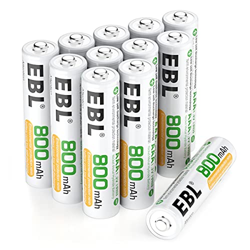 EBL Pilas AAA Recargables Ni-MH de 1.2V, Precargadas & Baja Autodescarga con Cajas de Batería