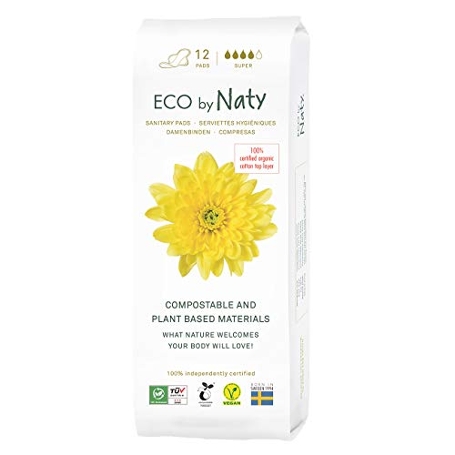 Eco by Naty, Compresas Sanitarias Super, 12 unidades