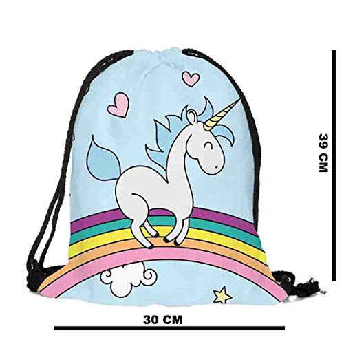 eHenZ® TM MonBae unicornio, zapatillas para niños, 22 cm y adultos, 28 cm, talla única + 1 bolso bandolera de 39 cm, unicornio, Multicolor (M), One Size