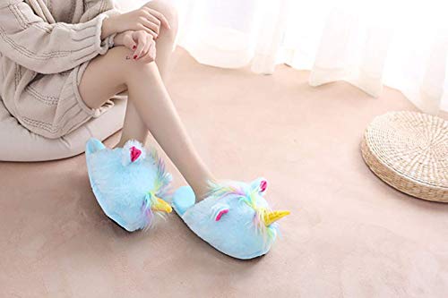 eHenZ® TM MonBae unicornio, zapatillas para niños, 22 cm y adultos, 28 cm, talla única + 1 bolso bandolera de 39 cm, unicornio, Multicolor (M), One Size