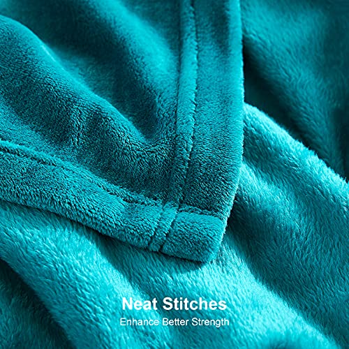 EHEYCIGA Manta Sofa Mantas para Sofa Verde Azulado 130x165 cm Microfibra Suave Acogedora Manta de Lujo para la Cama