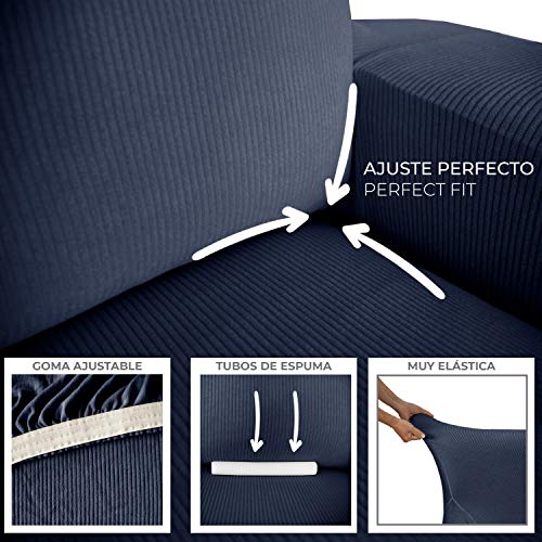 Eiffel Textile Funda Sillon Elastica Protector Adaptable Rústica Relax, Azul