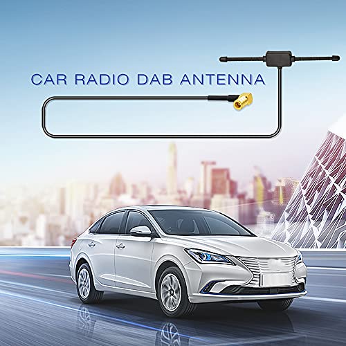 Eightwood Dab Antena SMB Antena Radio Dab Antena Antena Parabrisas con conexión SMB en ángulo Recto Antena 3m 9.8ft para Radio de automóvil