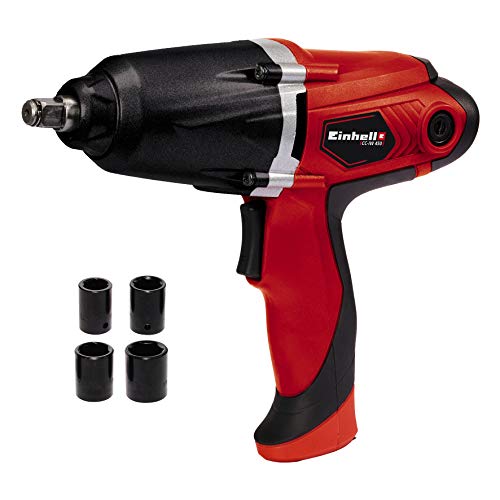 Einhell 2048304 CC-IW 450 - Atornillador de impacto eléctrico (450 W, 300 Nm, interruptor basculante derecha/izquierda, incluye llaves de vaso de 17, 19, 21 y 22 mm)