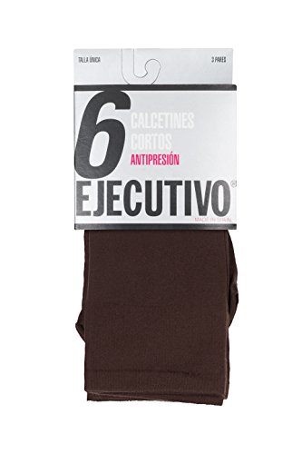 EJECUTIVO - Calcetines Cortos Hombre - Fabricados en Poliamida - Color Marrón - Talla Única - Pack de 9 - Tacto Agradable - Diseño liso