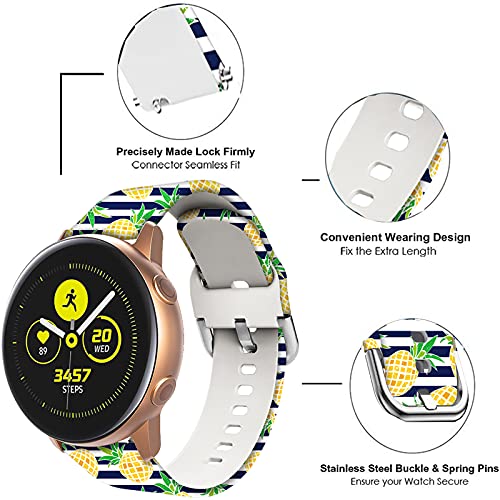 Ekezon Correa de Reloj 20mm Compatible para Samsung Galaxy Watch Active 2 40mm 44mm/Galaxy Watch 3 41mm/Galaxy Watch 42mm/Gear Sport/Gear S2 Classic Pulseras de Silicona Banda (Pink Leopard, 20mm)