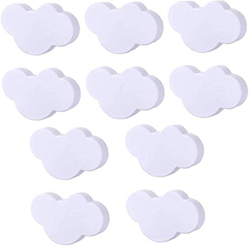El gabinete maneja perillas de Puerta niños Nube manijas de plástico de Dibujos Animados Muebles Mandos de la Nube Blanca con Forma de Tornillos para Habitación Sala Cocina 10PCS