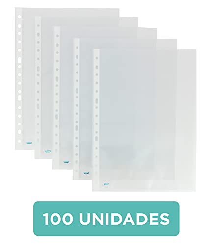 Elba, Fundas transparentes A4 de plástico para folios. 100 unidades. Piel de Naranja 70μ, Multitaladro, 400156903