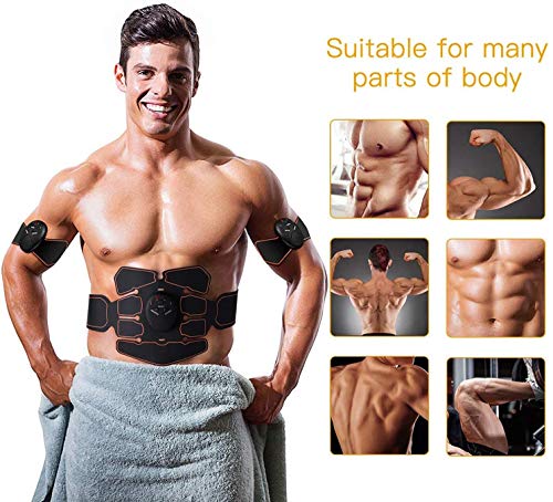 Electroestimulador Muscular Abdominales, EMS Estimulador Muscular Abdominales Cinturón, ABS Estimulador Muscular para Bdomen/Brazo/Piernas/Glúteos