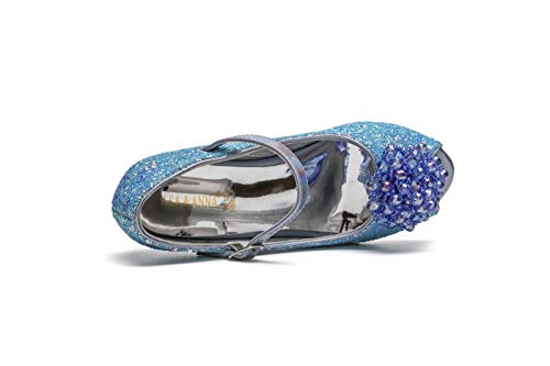 ELSA & ANNA® Niñas Princesa Reina de Nieve Partido Zapatos Zapatos de Fiesta Sandalias BLU23-SH (30 EU)