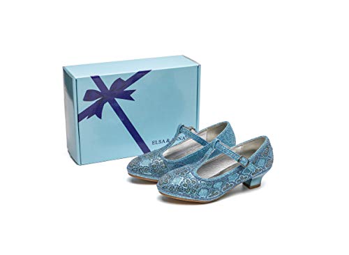 ELSA & ANNA® Última Diseño Niñas Princesa Reina de Nieve Partido Zapatos Zapatos de Fiesta Sandalias BLU22-SH (26 EU)