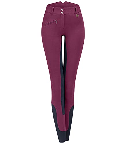 ELT Pantalones de equitación Fun Sport de cintura alta para mujer, talla: 38, color: 94 arándano