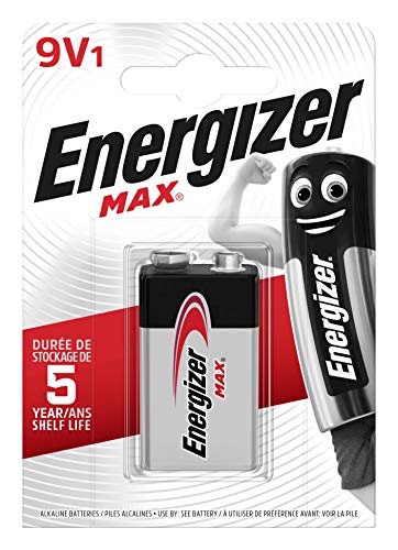 Energizer E300115900 - Pila MAX 9V, 6LR61 / 6LF22, 1 Unidad, Multicolor, Talla Única