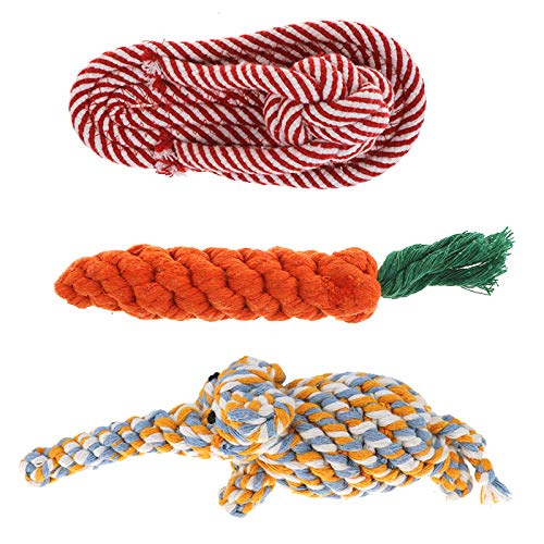 ENET 10 juguetes de cuerda para perros resistentes y fuertes para masticar nudo de peluche, cachorro, oso de algodón, regalo