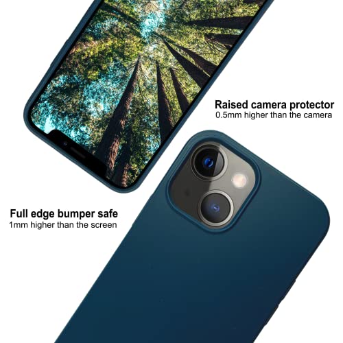 eplanita Bio iPhone 13 - Carcasa biodegradable de fibra vegetal y TPU suave, protección contra caídas, respetuosa con el medio ambiente, cero basura (iPhone 13, azul oscuro)