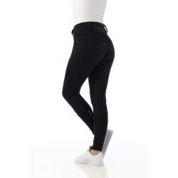 Equi-Theme Pantalones de equitación de invierno para mujer, de silicona, con ribete, softshell, color negro