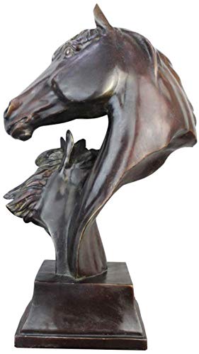 Ertyuk-Decor Cabeza de Caballo Adorno Escultura de Caballo Estatua Ornamento Pecho de Caballo Circunferencia Yegua Modelo Simulación Animal Cobre Artesanías Arte