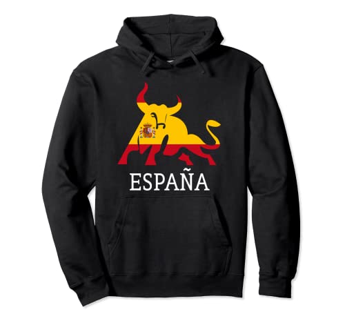 España Bandera Española Souvenir Toro España Bull Silhouette Sudadera con Capucha