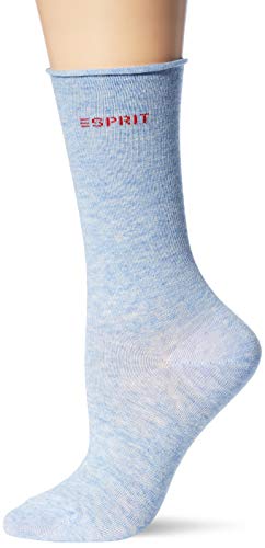 Esprit Basic Pure 2-Pack W SO Calcetines, Azul (Jeans 6458), 39-42 (Pack de 2) para Mujer