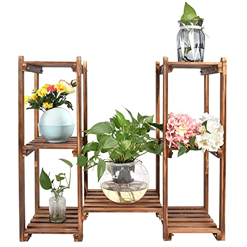 Estante para plantas - Soporte de madera para plantas de 8 capas Soporte para macetas de arado Estante de exhibición de flores para interiores y exteriores, 167.6 oz