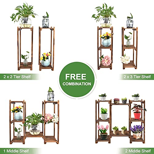 Estante para plantas - Soporte de madera para plantas de 8 capas Soporte para macetas de arado Estante de exhibición de flores para interiores y exteriores, 167.6 oz