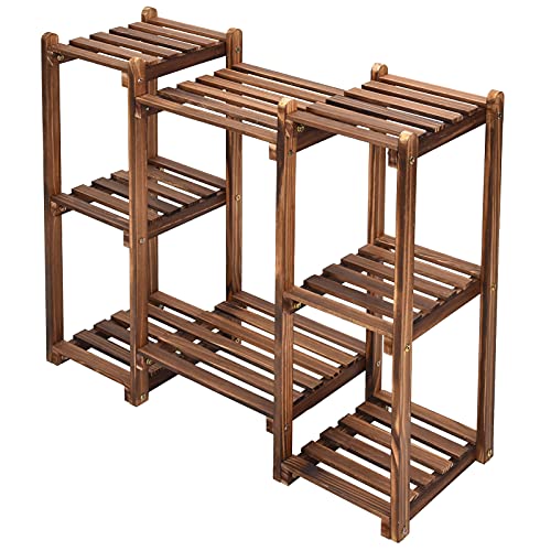 Estante para plantas - Soporte de madera para plantas de 8 capas Soporte para macetas de arado Estante de exhibición de flores para interiores y exteriores, 167.6 oz