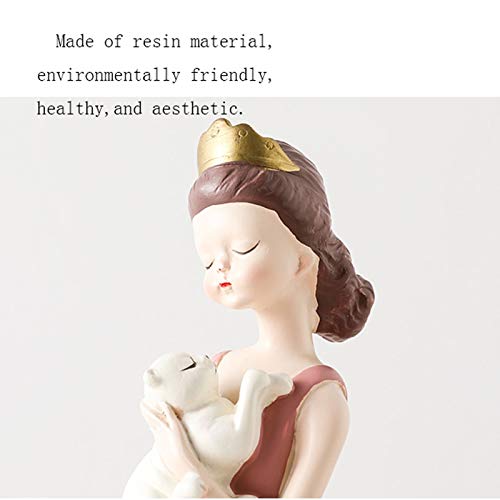 Estatuas Decorativas Ornamentos de resina princesa de cuento de hadas, muñeca de moda de la serie de estilo princesa, adecuado para colocar en escritorio y dormitorios Decoración de Escultura