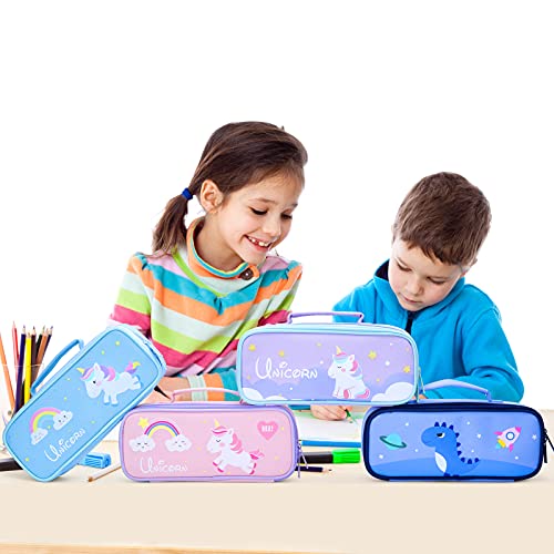 Estuche Escolar Unicornio, TOYESS Grande Portátil Caja de Papelería y Maquillaje, Estuche Kawaii de Lápices para Niñas Niños Adolescentes Estudiantes Adultos Oficina (No Contiene Papelería)（Rosa）