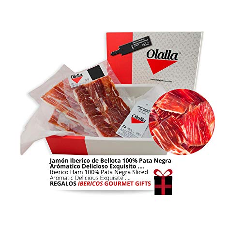 Estuche Jamon Iberico de Bellota 100% Iberico Reserva Pata Negra - Sobres Loncheados de 100 gr de Jamon Iberico Cortado a mano y Envasados al Vacio - Embutidos y Regalos Ibericos Gourmet - 1 kg